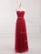 High End Sweetheart Sleeveless Lace Up Damas Dress Wine Red Tulle and Lace