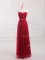 High End Sweetheart Sleeveless Lace Up Damas Dress Wine Red Tulle and Lace