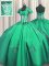 Flare Turquoise Short Sleeves Floor Length Beading and Appliques and Ruching Lace Up Ball Gown Prom Dress