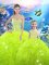 Customized Ball Gowns Ball Gown Prom Dress Yellow Green Sweetheart Organza Sleeveless Floor Length Lace Up