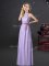 Best Selling Halter Top Lavender Sleeveless Chiffon Lace Up Quinceanera Dama Dress for Prom and Party and Wedding Party
