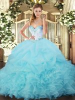 Floor Length Ball Gowns Sleeveless Aqua Blue 15 Quinceanera Dress Lace Up(SKU SJQDDT1352002-1BIZ)