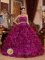 Brand New Strapless Dark Purple Quinceanera Dress For Bridgewater Massachusetts/MA Beaded Decorate Wasit Sweetheart Ruffled Organza Ball Gown