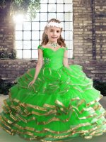 Superior Sleeveless Beading and Ruching High Low Little Girls Pageant Dress Wholesale(SKU PAG1269-4BIZ)