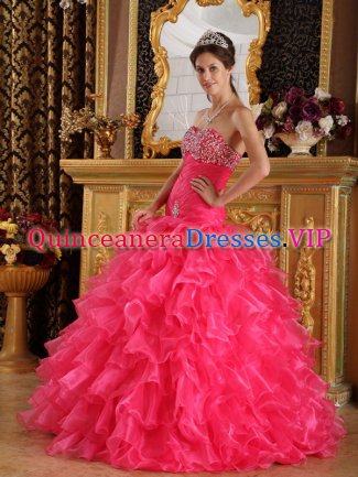 West Branch Iowa/IA Beautiful Mermaid Ruffles and Beaded Decorate Bust Sweet 16 Dresses With Sweetheart Florr-length