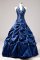 Customized Taffeta Sleeveless Floor Length Quinceanera Dresses and Appliques and Pick Ups