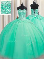 Sleeveless Beading and Bowknot Lace Up Sweet 16 Dresses