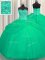 Modern Big Puffy Turquoise Tulle Lace Up Sweet 16 Dresses Sleeveless Floor Length Beading