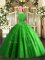 Noble Green Zipper Scoop Beading and Appliques Vestidos de Quinceanera Tulle Sleeveless