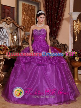 Kangasala Finland Gorgeous Eggplant Purple New Arrival Sweetheart Beaded Quinceanera Dress