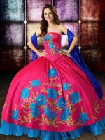 Multi-color Sleeveless Floor Length Embroidery Lace Up Vestidos de Quinceanera(SKU XBQD015BIZ)