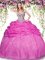 Dynamic Sleeveless Floor Length Beading and Pick Ups Lace Up Sweet 16 Dresses with Hot Pink