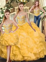 Sleeveless Lace Up Floor Length Beading and Ruffles Quinceanera Dresses