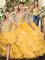 Sleeveless Lace Up Floor Length Beading and Ruffles Quinceanera Dresses