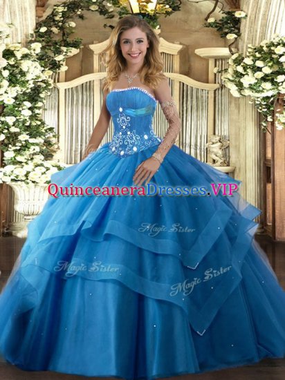Sleeveless Beading and Ruffled Layers Lace Up 15 Quinceanera Dress - Click Image to Close