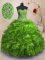 With Train Olive Green Vestidos de Quinceanera Organza Sweep Train Sleeveless Beading and Ruffles