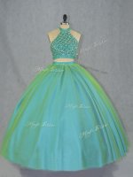 High Quality Beading 15 Quinceanera Dress Green Lace Up Sleeveless(SKU PSSW1061BIZ)