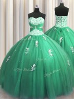 Sleeveless Lace Up Floor Length Beading and Appliques Sweet 16 Dress(SKU PSSW0423-3BIZ)