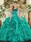 Vintage Sleeveless Lace Up Floor Length Ruffles Quinceanera Gown