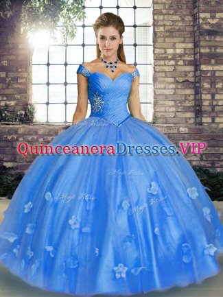 Spectacular Floor Length Ball Gowns Sleeveless Baby Blue Sweet 16 Dresses Lace Up