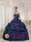 Appliques Decorate Halter and sweetheart Simple Navy Blue Quinceanera Dress For Bayside New York/NY Taffeta Ball Gown
