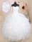 Sweet White Organza Lace Up Sweetheart Sleeveless Floor Length Quinceanera Gowns Beading and Ruffles