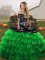 Top Selling Sleeveless Embroidery and Ruffled Layers Lace Up Quinceanera Gowns