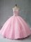 Beauteous Floor Length Ball Gowns Sleeveless Baby Pink Sweet 16 Quinceanera Dress Lace Up