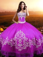 Discount Sleeveless Lace Up Floor Length Beading and Appliques Sweet 16 Dress
