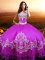 Discount Sleeveless Lace Up Floor Length Beading and Appliques Sweet 16 Dress