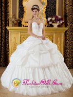 White Beaded Decorate Remarkable Elegant Strapless Quinceanera Dress In Glendale Arizona/AZ(SKU QDZY206-IBIZ)