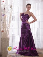 Koloa Hawaii/HI Beautiful Purple Quinceanera Dama Dress Column Sweetheart Floor-length Taffeta beading Pleat Decorate