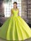 Glorious Yellow Green Sleeveless Tulle Lace Up Quinceanera Dresses for Military Ball and Sweet 16 and Quinceanera