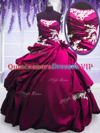 Elegant Sleeveless Embroidery and Pick Ups Lace Up Ball Gown Prom Dress