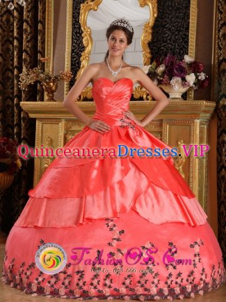 Decatur Indiana/IN Watermelon Red For Affordable Quinceanera Dress With Appliques