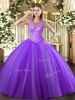 Floor Length Lavender Sweet 16 Dresses Tulle Sleeveless Beading(SKU SJQDDT1136002-2BIZ)