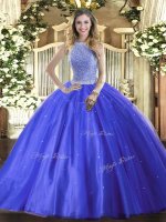 Luxury Beading Sweet 16 Quinceanera Dress Blue Lace Up Sleeveless Floor Length(SKU SJQDDT1440002-1BIZ)