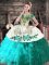 Trendy Aqua Blue Quince Ball Gowns Sweet 16 and Quinceanera with Embroidery Off The Shoulder Sleeveless Lace Up