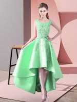 Excellent High Low Dama Dress for Quinceanera Scoop Sleeveless Zipper