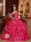 Tolland Connecticut/CT Fashionable Hot Pink Ball Gown Strapless Quinceanera Dresses With Pick-ups and Ruch For Sweet 16