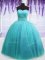 Vintage Sweetheart Sleeveless Lace Up 15 Quinceanera Dress Blue Tulle