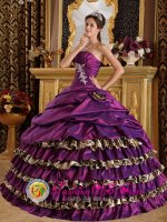 Ruffles Layered and Purple For Mandan North Dakota/ND Modest Quinceanera Dress(SKU QDZY392-DBIZ)