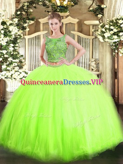 Scoop Neckline Beading Quinceanera Dress Sleeveless Lace Up - Click Image to Close
