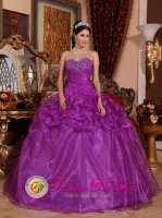 Gorgeous Eggplant Purple Petoskey Michigan/MI New Arrival Sweetheart Beaded Quinceanera Dress