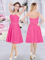 Top Selling Sleeveless Ruching Zipper Dama Dress for Quinceanera