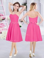 Top Selling Sleeveless Ruching Zipper Dama Dress for Quinceanera