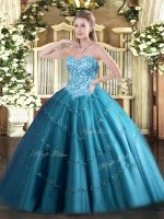 Exquisite Sleeveless Appliques Lace Up Sweet 16 Quinceanera Dress