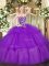 Hot Sale Floor Length Ball Gowns Sleeveless Purple Quinceanera Gowns Lace Up
