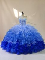Custom Designed Multi-color Ball Gowns Organza Sweetheart Sleeveless Beading and Ruffles Floor Length Lace Up Sweet 16 Dresses(SKU PSSW0951-1BIZ)