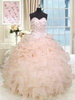 Noble Sweetheart Sleeveless Organza Quinceanera Dress Beading and Ruffles Lace Up(SKU PSSW0243-7BIZ)